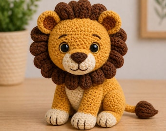 Realistic Lion Crochet Pattern Amigurumi Toy DIY PDF
