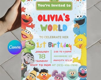 Editable Birthday Invitation| Cute Birthday Invite| Kids Birthday Invitation| Birthday Template| Cute Birthday Party| Canva Template