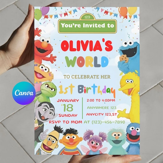 Editable Birthday Invitation| Cute Birthday Invite| Kids Birthday Invitation| Birthday Template| Cute Birthday Party| Canva Template