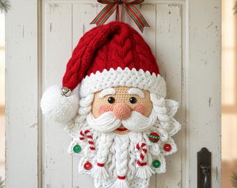 Patrón de crochet navideño - Adorno de Papá Noel - Decoración navideña DIY - Patrón de crochet fácil - Descarga digital