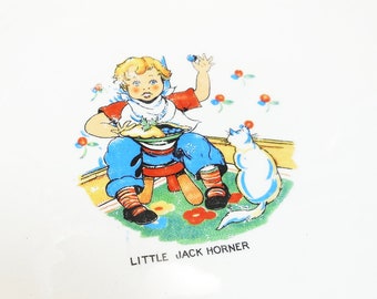 Vintage Nursery Rhyme Plate, Little Jack Horner, circa 1940's