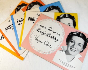 Virginia Roberts,  Photo-Method for Party Making, Pies, Cake, Rolls, Bread Making, Occident Flour Company, Lot of 5