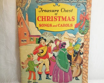 Treasure Chest of Christmas Songs and Carols, Vintage Traditional Music Book