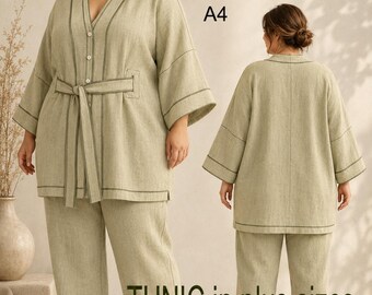 Plus Size Kimono Sleeve Tunic Sewing Pattern EU 44-50 (PDF Pattern)