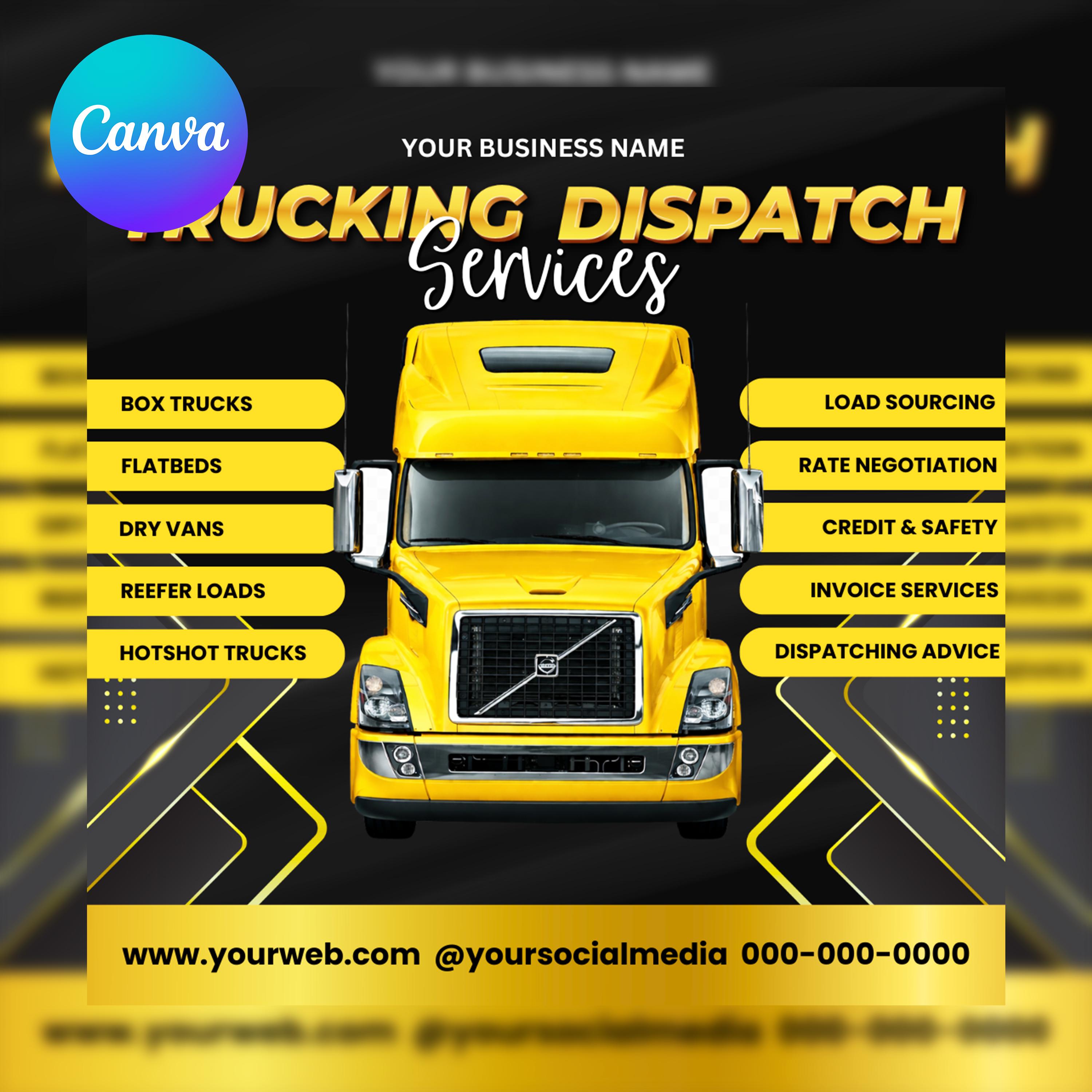 Dispatch Rider Flayers Trucking Dispatch Canva Template, Logistics Flyer, Editable Dispatch Ad ...