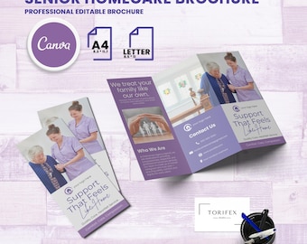 Editable Home Care Trifold Brochure Modern Caregiver Flyer Template