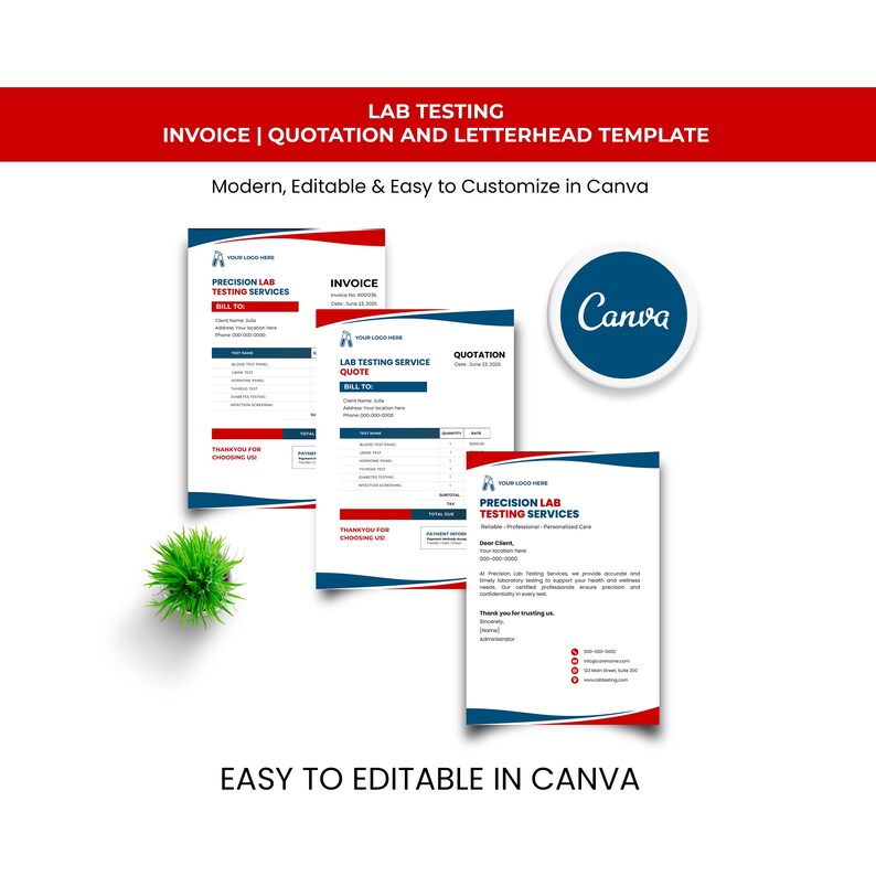 Editable Lab Testing Canva Templates Bundle | Medical Brochure, Flyer ...