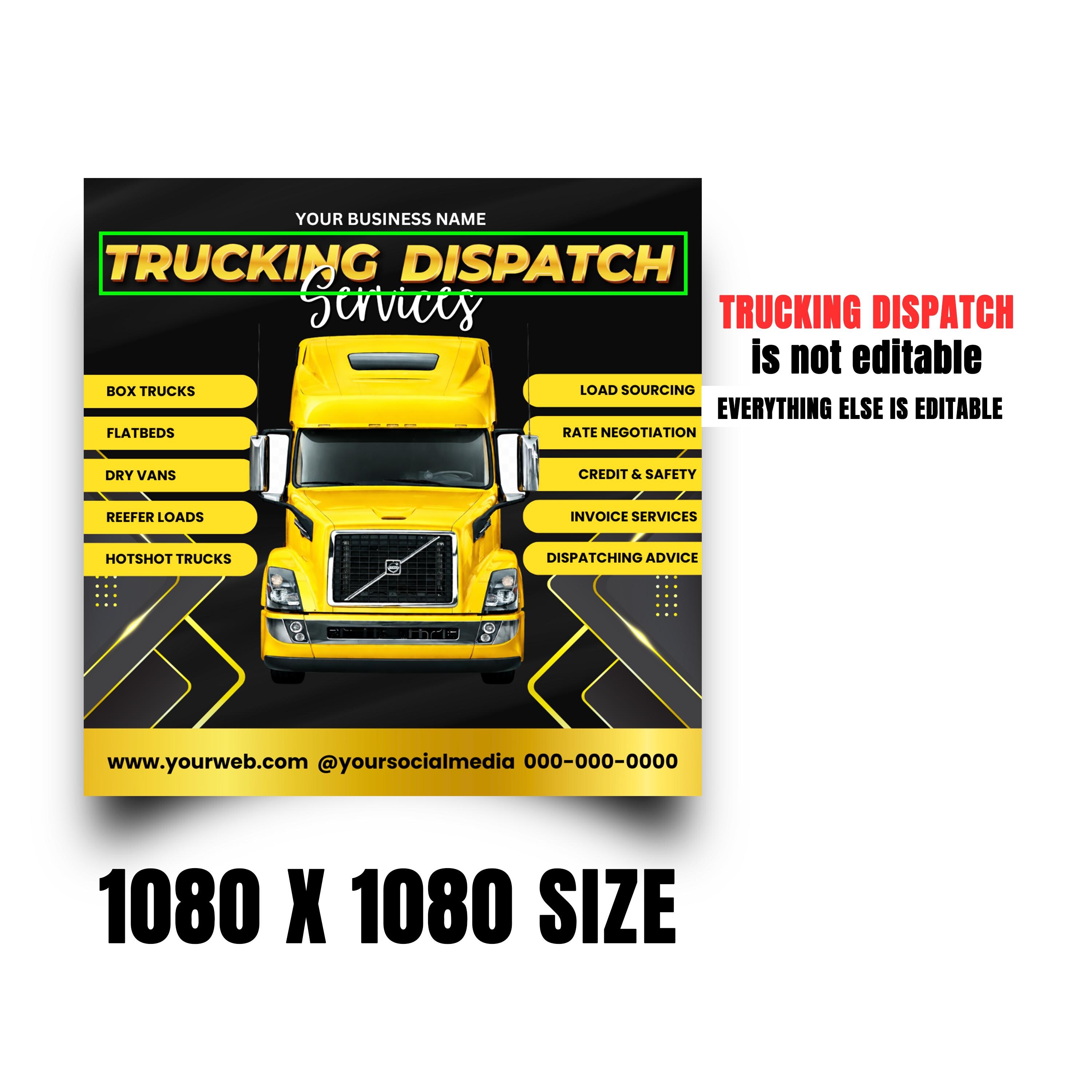Dispatch Rider Flayers Trucking Dispatch Canva Template, Logistics Flyer, Editable Dispatch Ad ...