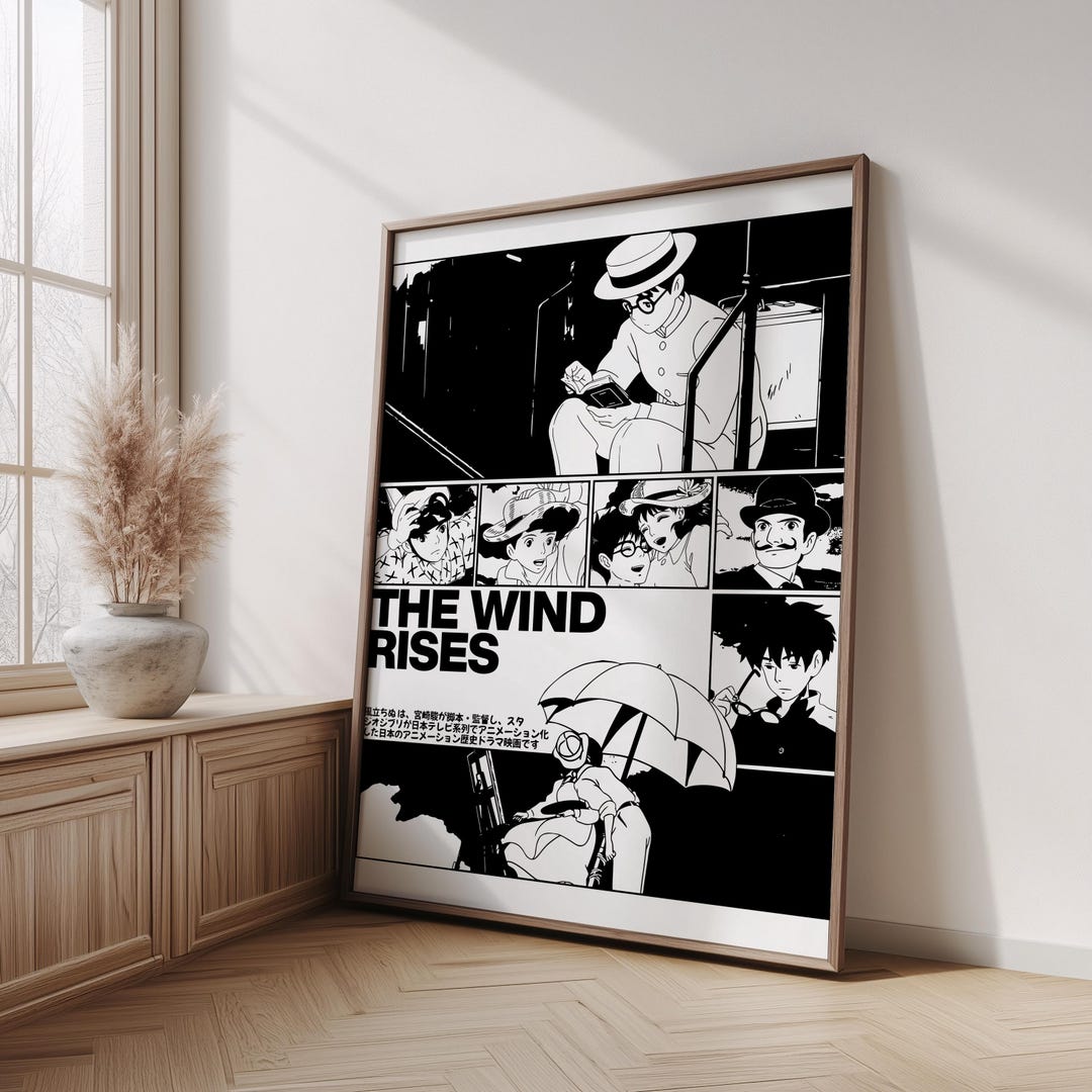 The Wind Rises Poster Studio Ghibli Poster Miyazaki Japanese Anime