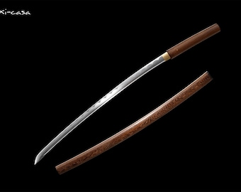 Handmade Katana Sword – High Manganese Steel, Rosewood Scabbard & Handle, Minimalist Japanese Style Collectible