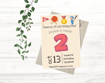 Sports Birthday Invitation – Editable Game Day Party Template