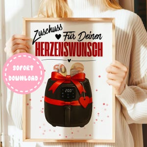 Pengagåva: Airfryer | Önskeuppfyllare | Presentidé för matlagning | Födelsedagskort | Presentkort för en airfryer | Köksapparat