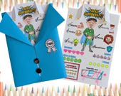 Geschenk zum Vatertag Geburtstag Ausmalbild Malvorlage, Geschenk für Papa – Vater Geschenk – Bastelidee Kinder – Malvorlage Superheld
