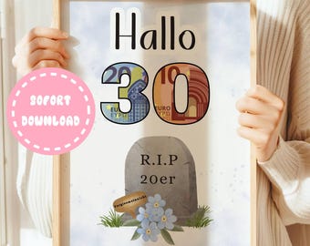 30th birthday cash gift | 30th birthday cash gift card | 30th birthday cash gift | Gift idea to print | Wrapping money | Last minute