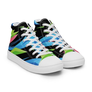 Neon Design - Men’s high top canvas shoes