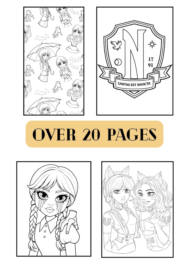 Wednesday Prom Colouring In The Wednesday Edit - Colouring Book| 22 Pages of Wednesday Fun - Etsy