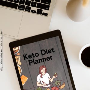 Printable Keto Diet Planner | Low Carb Meal Planner, Grocery List & Weight Loss Tracker | Health Organizer Gift