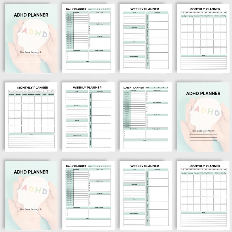 Printable ADHD Planner | Focus and Productivity Organizer, Daily ...