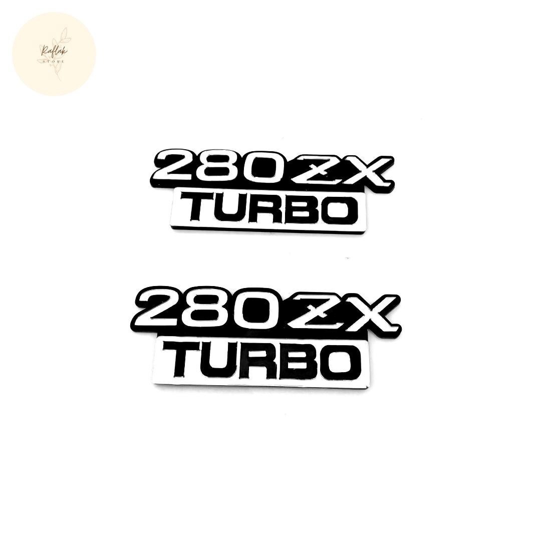 Datsun 280ZX Turbo Emblem Badge Set – Black & Silver Acrylic