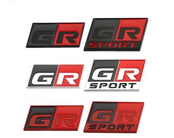 3D Aluminum GR & GR Sport Emblem Badge – Gazoo Style Metal Logo Decal