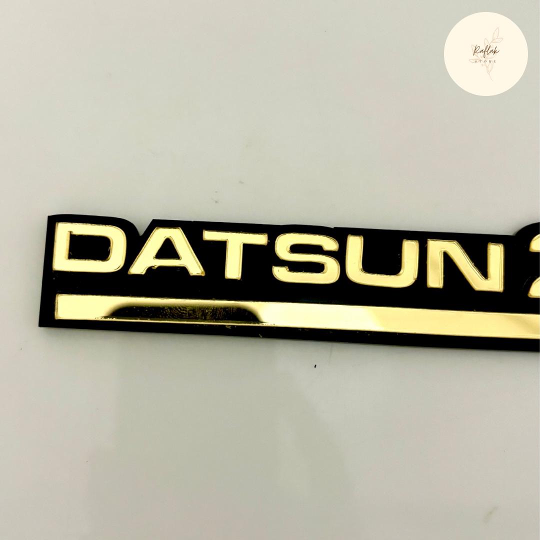 Datsun 280ZX Turbo Emblem Badge Set – Black & Gold Acrylic Plastic