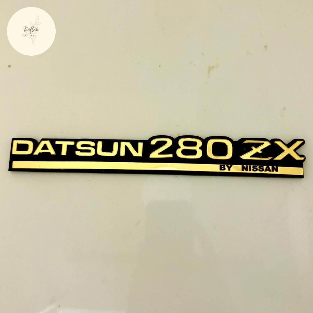 Datsun 280ZX Turbo Emblem Badge Set – Black & Gold Acrylic Plastic
