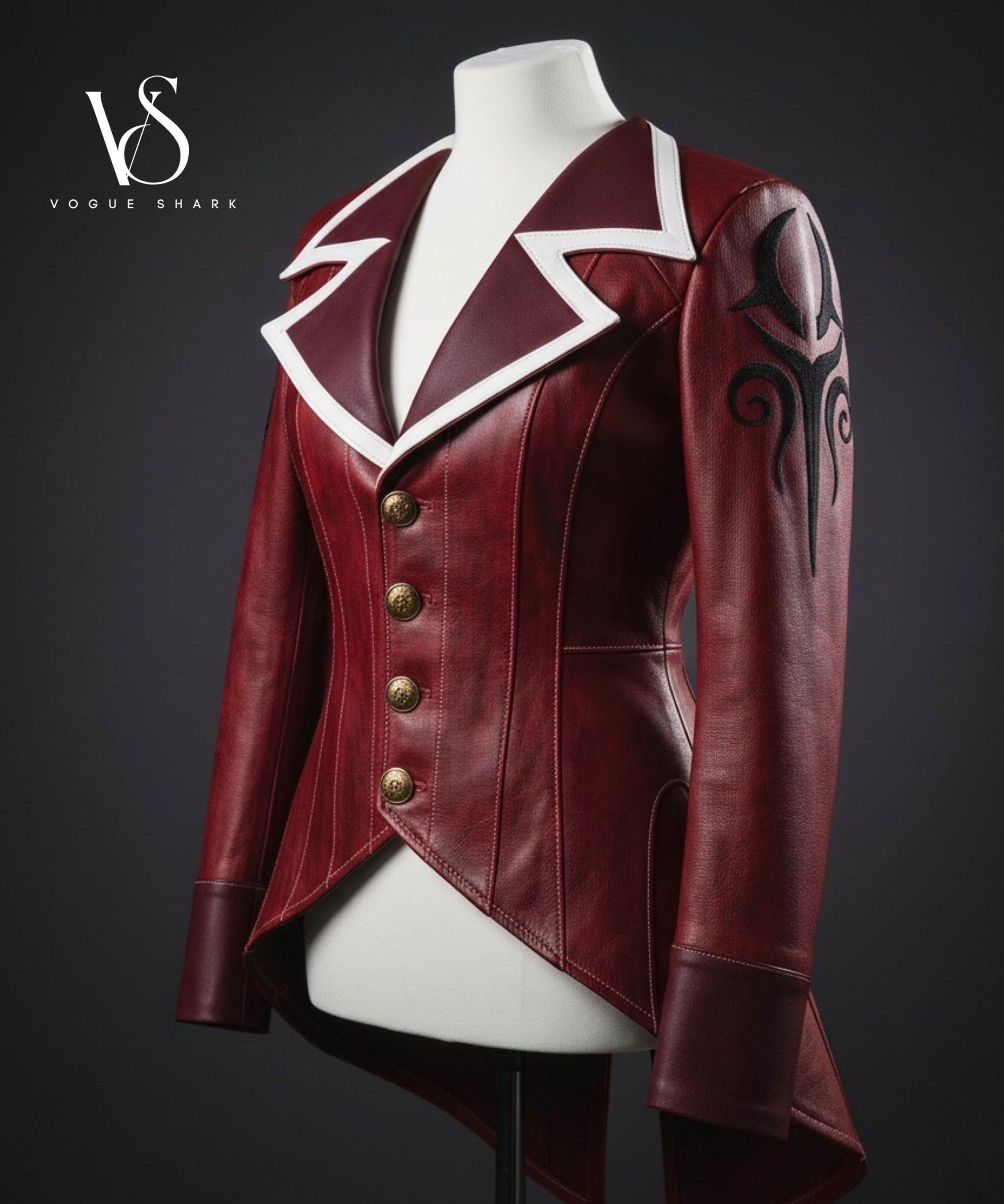 Womens Leather Blazer Burgundy - Etsy