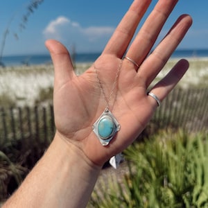 Larimar & Sterling Silver Pendant Necklace