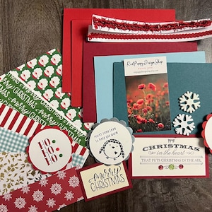 Card Kit DIY: Make six assorted Christmas cards. Instructions included