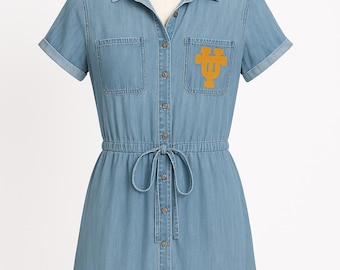 white christmas dresses Denim Dancer Dress – Adeline main image 1