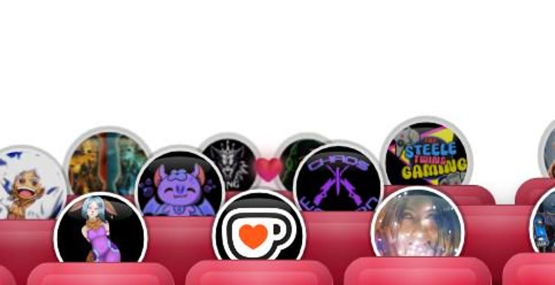 May include: A collection of round, glossy buttons with various colorful designs. The buttons feature images of anime characters, gaming logos, and other graphics. They are displayed on a red, tiered surface.