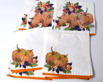 Lote com 10 designs de guardanapos de abóbora de outono para artesanato, decoração, diário, colagem, mod podge, artesanato em papel, suprimentos