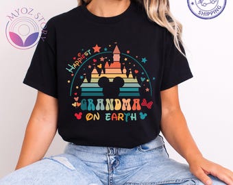 Disney Grandma Shirt, Happiest Grandma Tee, Family Trip Shirt