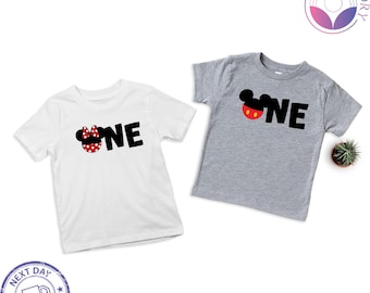 Personalized Mickey & Minnie First Birthday Shirt, Disney Birthday T-Shirt