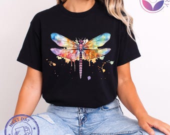Watercolor Dragonfly Shirt, Dragonfly Lover Gift