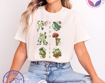 Cute Frog Shirt, Funny Frog Lover Tee, Animal Lover Gift, Frog Graphic T-Shirt, Cute Animal Shirt, Funny Amphibian Tee, Whimsical Nature Tee