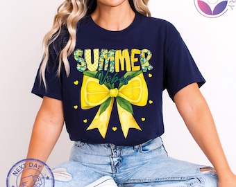 Lemon Coquette Bow Shirt – Trendy Summer Tee