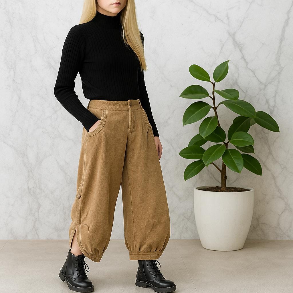 Corduroy Balloon Trousers - Etsy