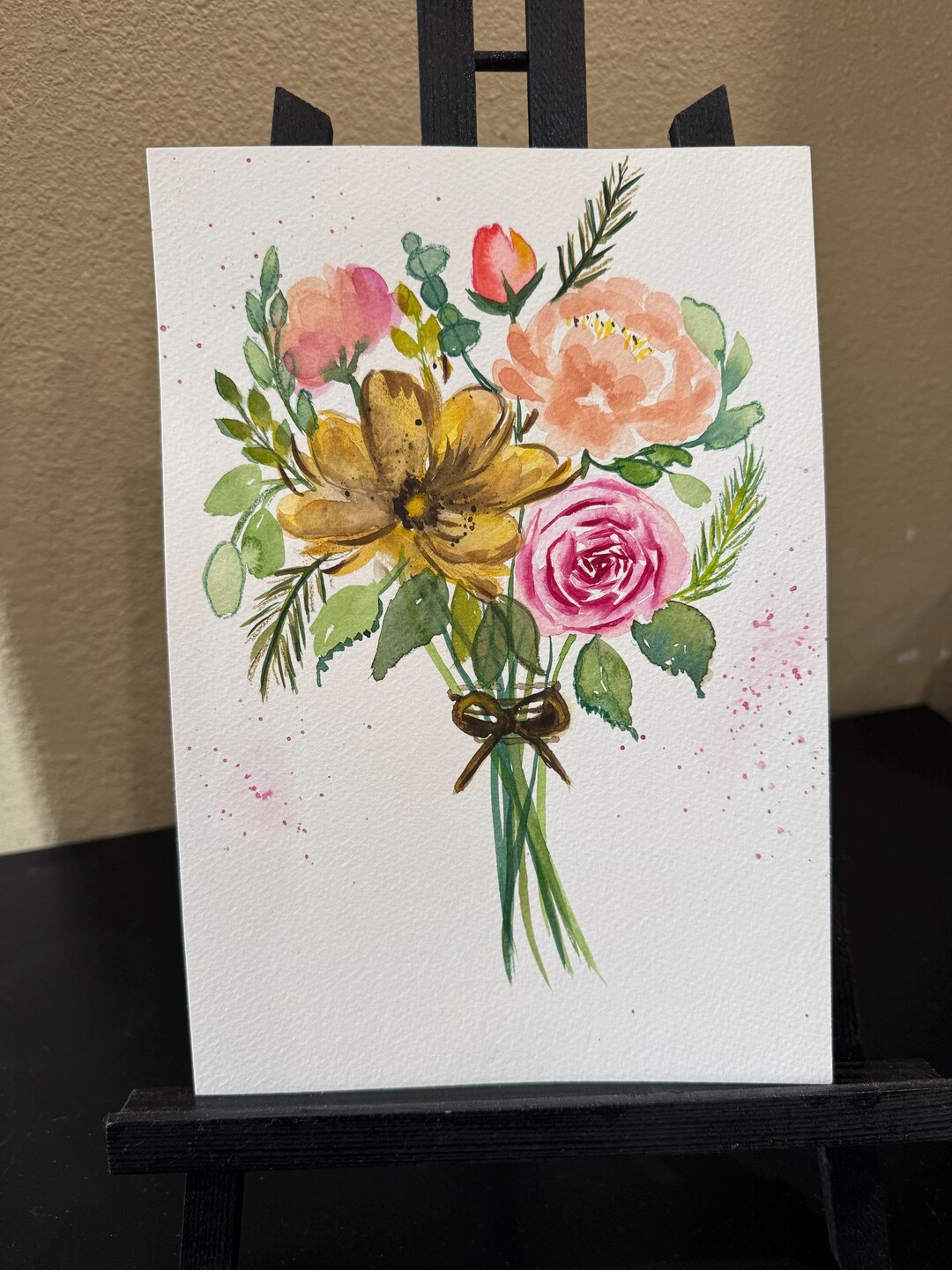 Original Watercolor Flower Bouquet 7 X 10" - Etsy