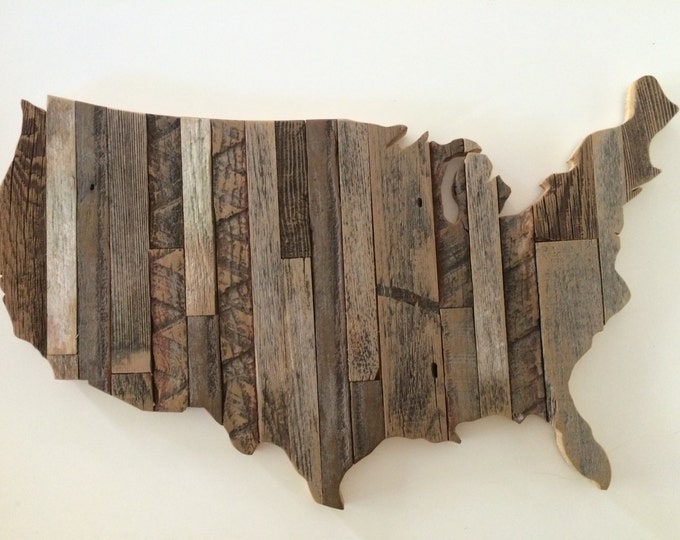 Reclaimed Wood USA Map Wall Hanging Etsy