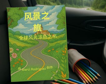 The Scenic Route 风景之旅 – 成人放松涂色书, 旅行主题上色书