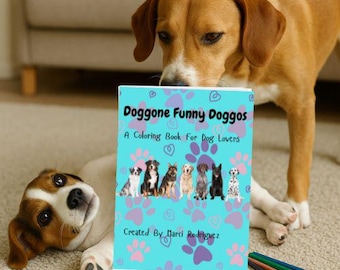 Doggone Funny Doggos Digital Download Sampler 2- 4 Páginas de Colorir de Cachorros Hilariantes para Adultos e Adolescentes. Alívio do Estresse e Diversão Criativa.