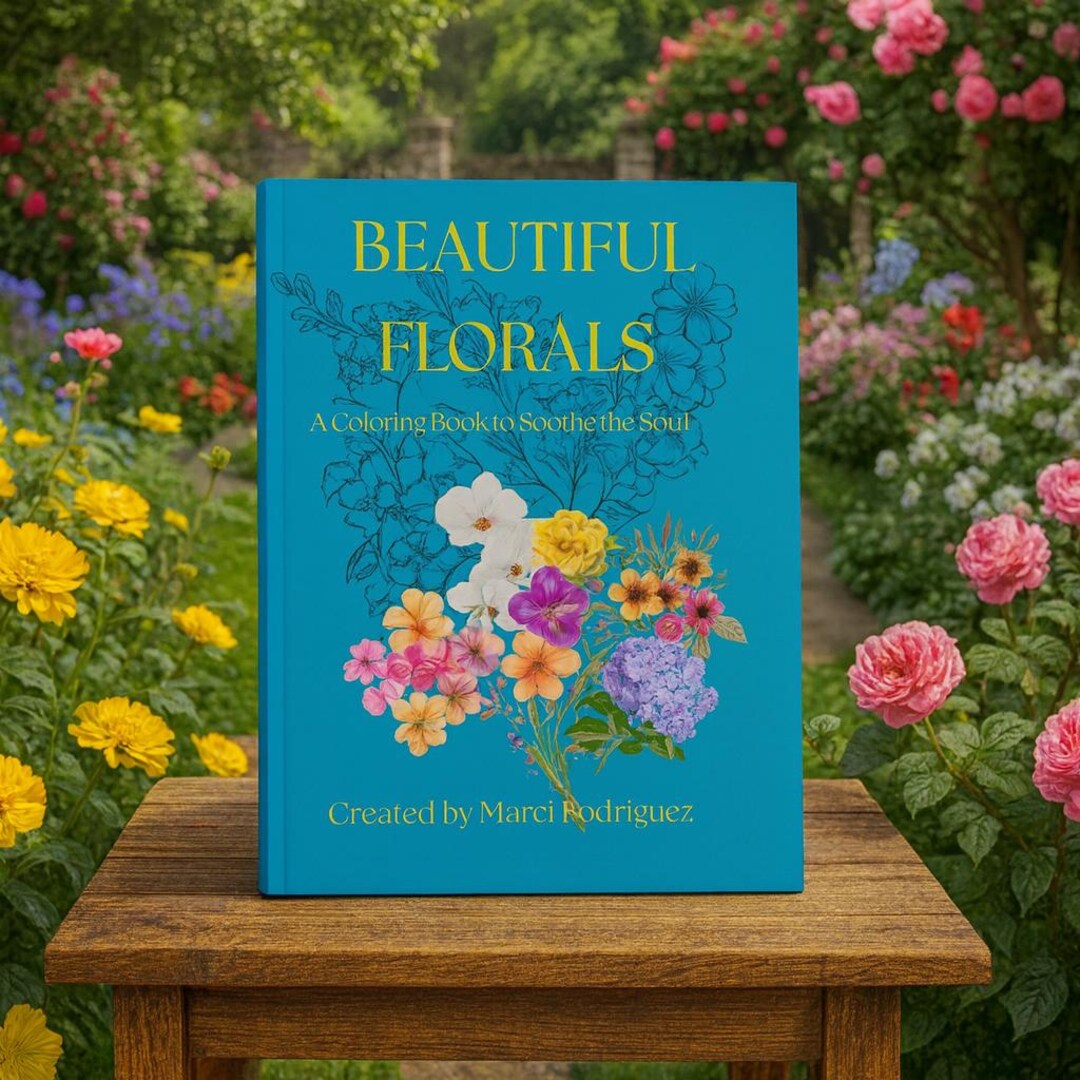 Beautiful Florals Coloring Book for Adults and Teens – Relaxing Flower ...