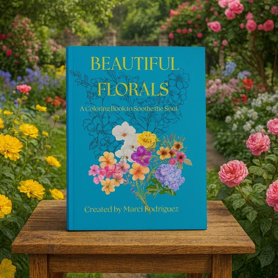 Beautiful Florals Coloring Book for Adults and Teens – Relaxing Flower Designs, Stress Relief & Mindful Coloring to Soothe the Soul