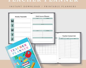 2026 Teacher Planner Canva | Editable Teacher Binder | Printable Lesson Plan PDF | School Year Organizer