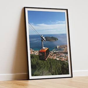 Dubrovnik Wall Art Print, Croatia Travel Photography, Old Town Landscape from Cable Car, Digital Download, Printable Travel Poster