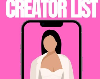 May include: A pink graphic with the text "BUBBLEGUM 2025" and "DIGITAL CREATOR LIST." The image features a smartphone displaying a stylized illustration of a person in a white dress and jacket against a pink background.