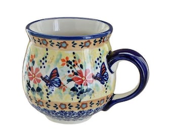 Taza de burbujas con mariposa azul de 295 ml, cerámica hecha a mano, regalo de inauguración de casa, regalo de boda, regalo de Navidad, regalo para ella.