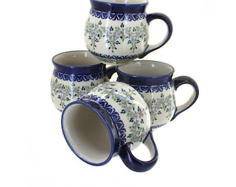 Juego de 4 tazas de burbujas Summer Vine de 295 ml, cerámica hecha a mano, regalo de inauguración de casa, regalo de boda, regalo de Navidad, regalo para ella.