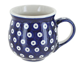 Taza de cerámica polaca hecha a mano con burbujas - Taza de café de 280 ml